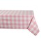 Contemporary Home Living Checkered Rectangular Cotton Tablecloth - 84" - Pale Pink and White